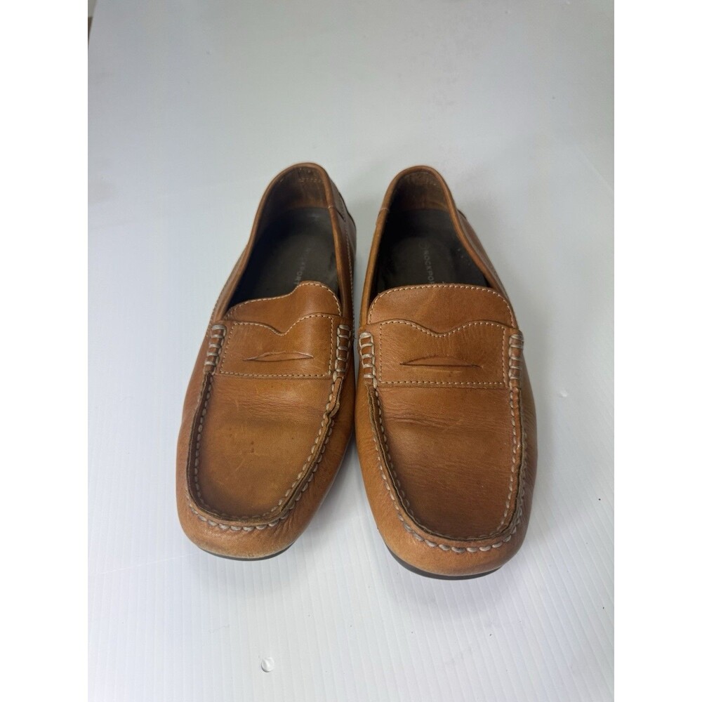 Rockport Men’s 7.5 Brown Leather Penny Loafers Slip On Casual Dress Shoes